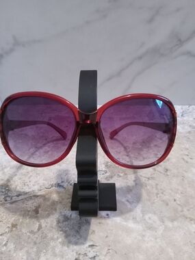 Women's Red Oversized Sunglasses with Purple Gradient Lenses